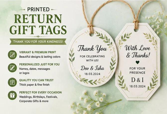 Printed Return Gift Tags