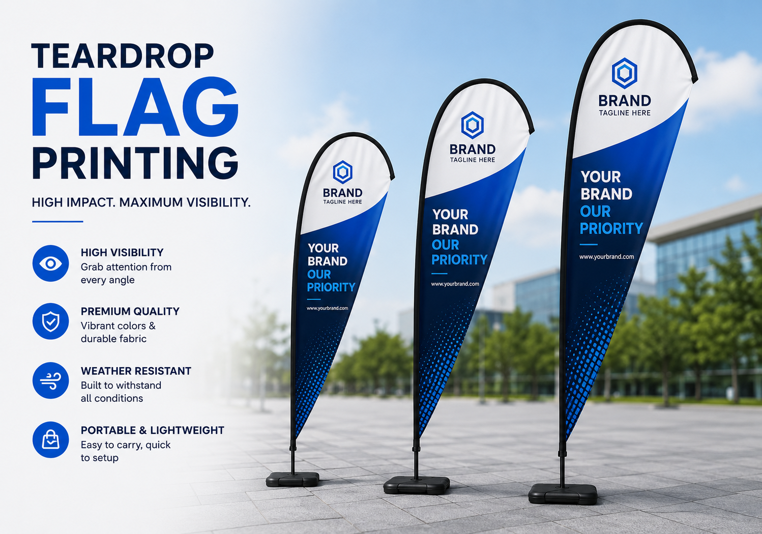 Teardrop Flag Printing